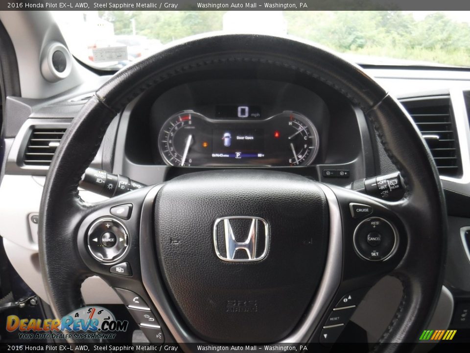 2016 Honda Pilot EX-L AWD Steel Sapphire Metallic / Gray Photo #24