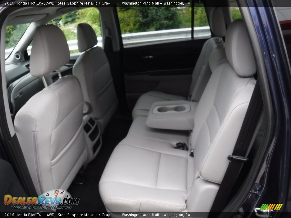 2016 Honda Pilot EX-L AWD Steel Sapphire Metallic / Gray Photo #25