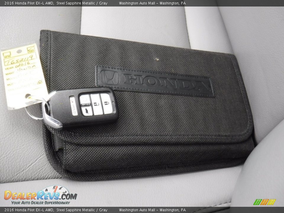 2016 Honda Pilot EX-L AWD Steel Sapphire Metallic / Gray Photo #30