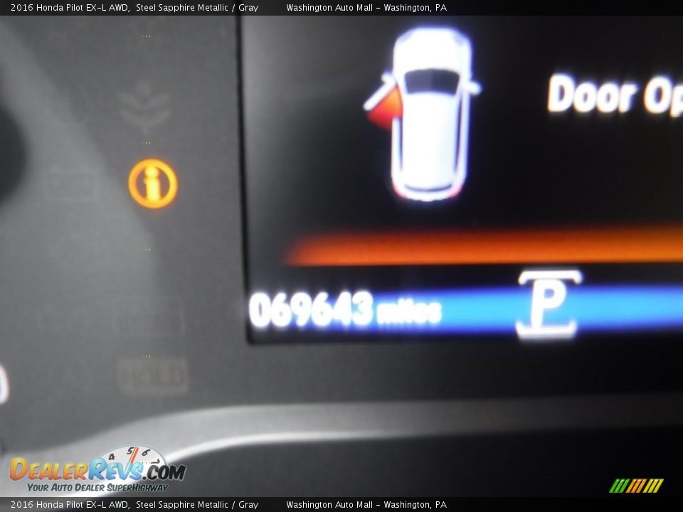2016 Honda Pilot EX-L AWD Steel Sapphire Metallic / Gray Photo #32
