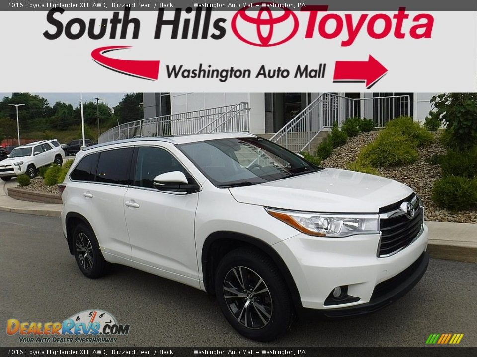 2016 Toyota Highlander XLE AWD Blizzard Pearl / Black Photo #1