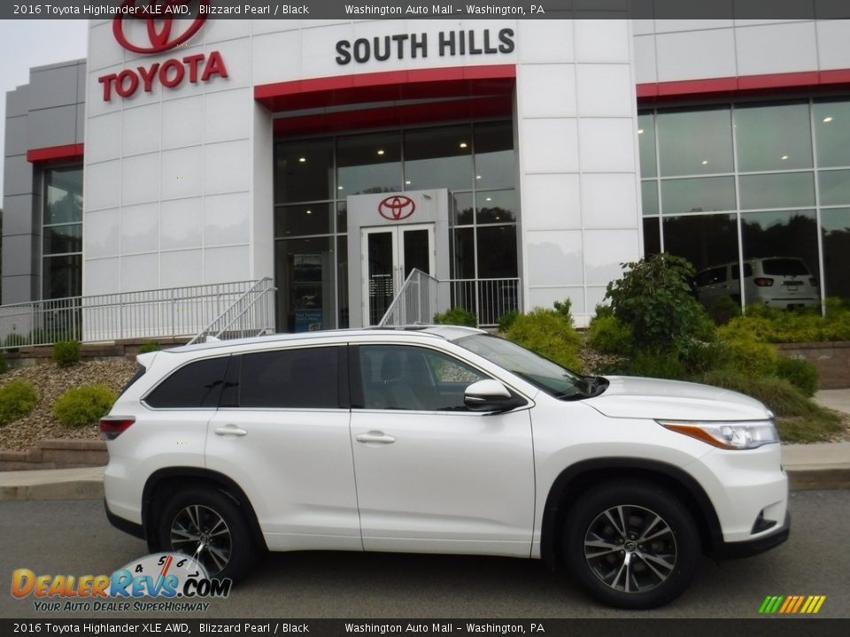 2016 Toyota Highlander XLE AWD Blizzard Pearl / Black Photo #2