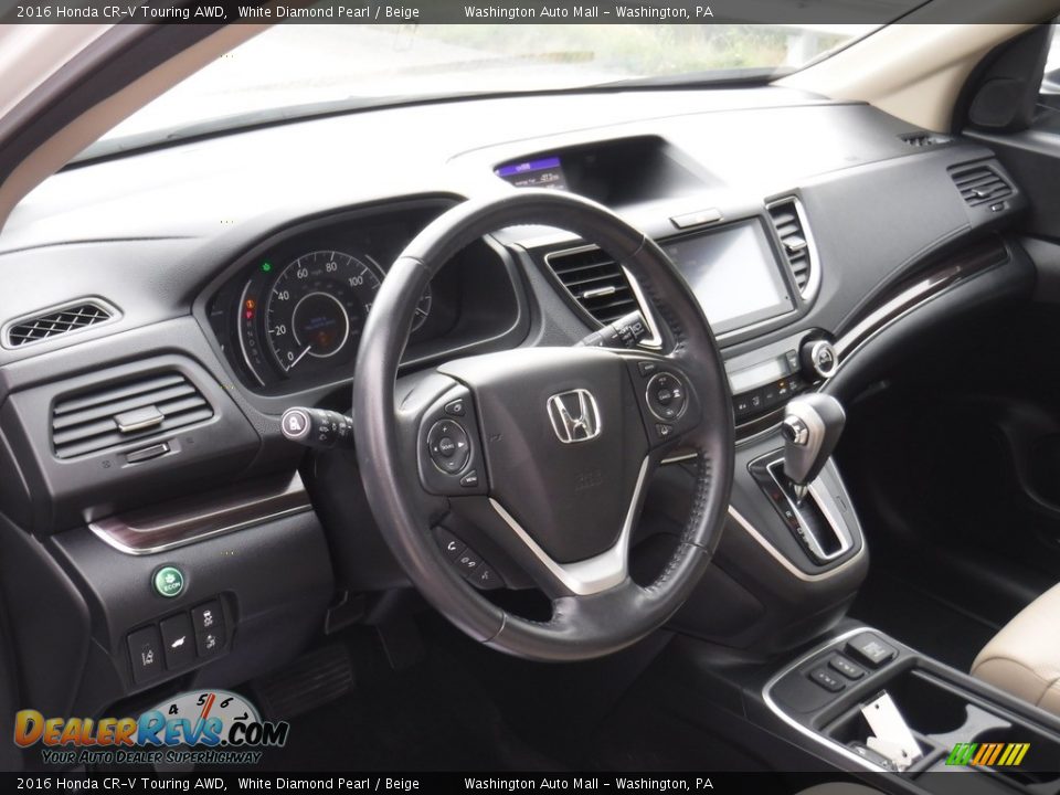 2016 Honda CR-V Touring AWD White Diamond Pearl / Beige Photo #13
