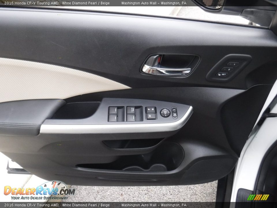 2016 Honda CR-V Touring AWD White Diamond Pearl / Beige Photo #15