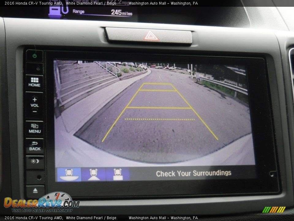 2016 Honda CR-V Touring AWD White Diamond Pearl / Beige Photo #21