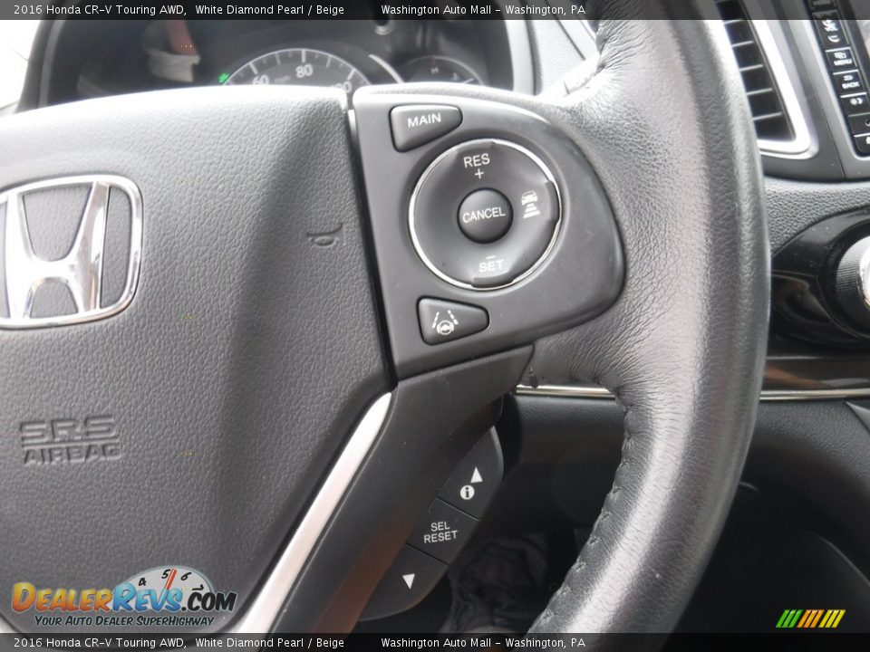 2016 Honda CR-V Touring AWD White Diamond Pearl / Beige Photo #26
