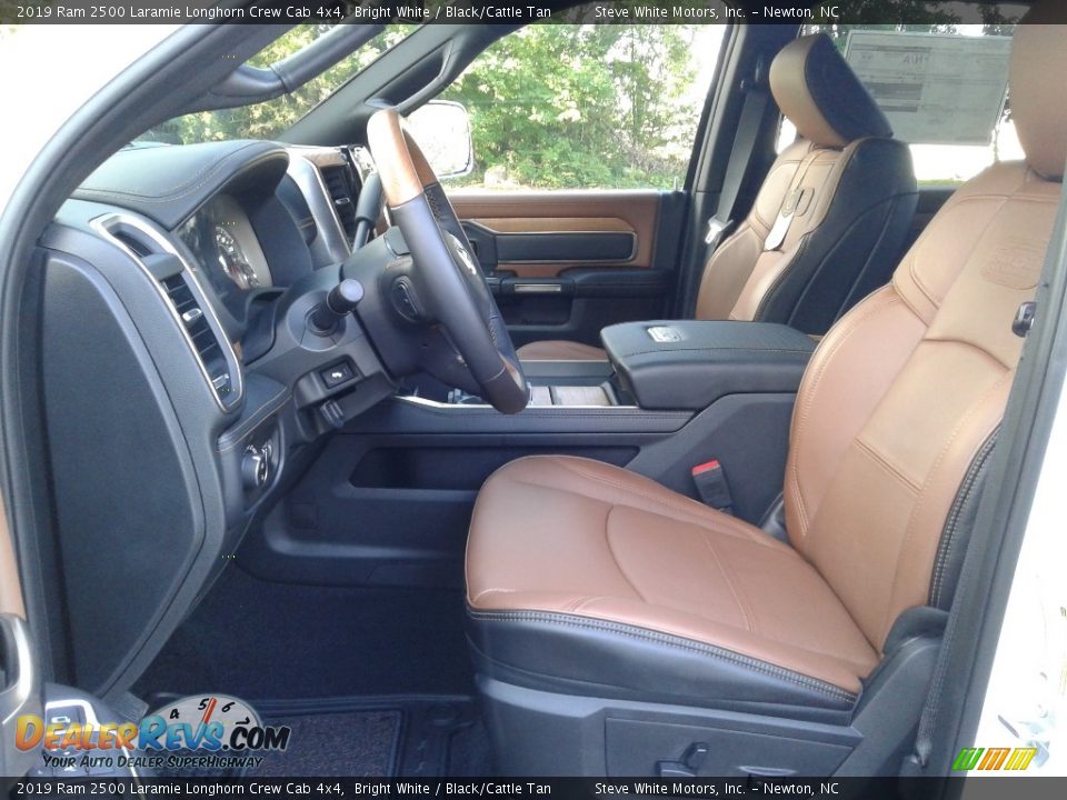 Black/Cattle Tan Interior - 2019 Ram 2500 Laramie Longhorn Crew Cab 4x4 Photo #10