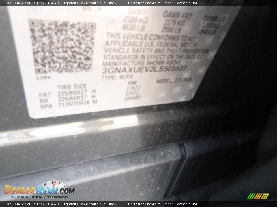 2020 Chevrolet Equinox LT AWD Nightfall Gray Metallic / Jet Black Photo #15