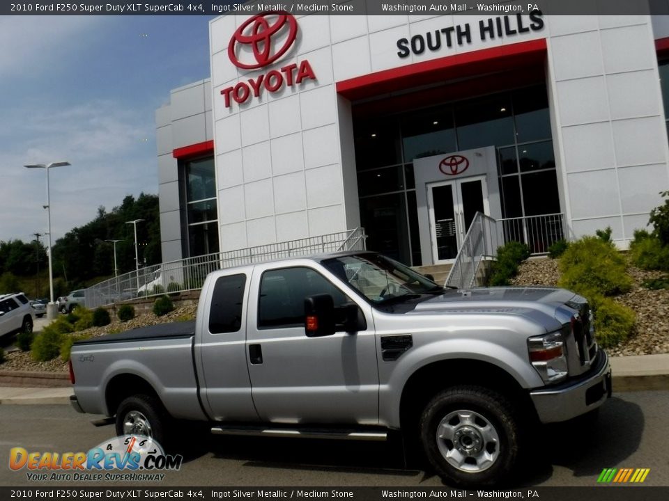2010 Ford F250 Super Duty XLT SuperCab 4x4 Ingot Silver Metallic / Medium Stone Photo #2