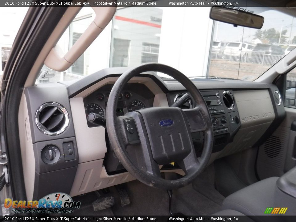 2010 Ford F250 Super Duty XLT SuperCab 4x4 Ingot Silver Metallic / Medium Stone Photo #13