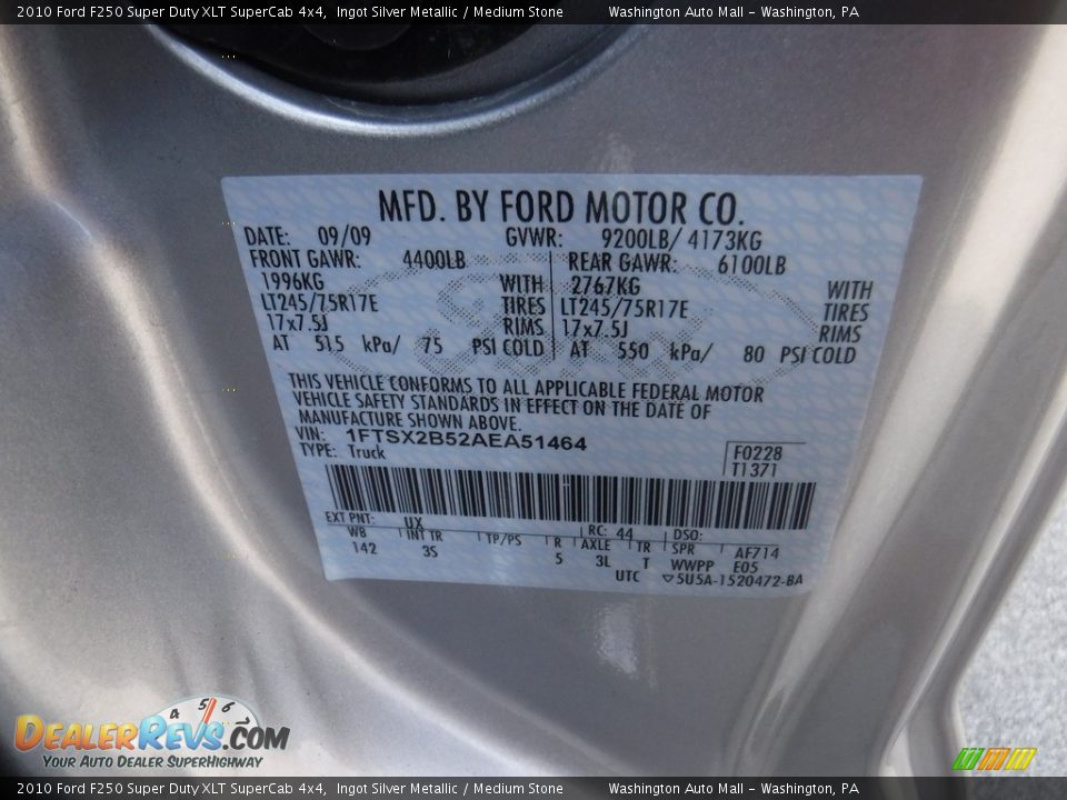 2010 Ford F250 Super Duty XLT SuperCab 4x4 Ingot Silver Metallic / Medium Stone Photo #27