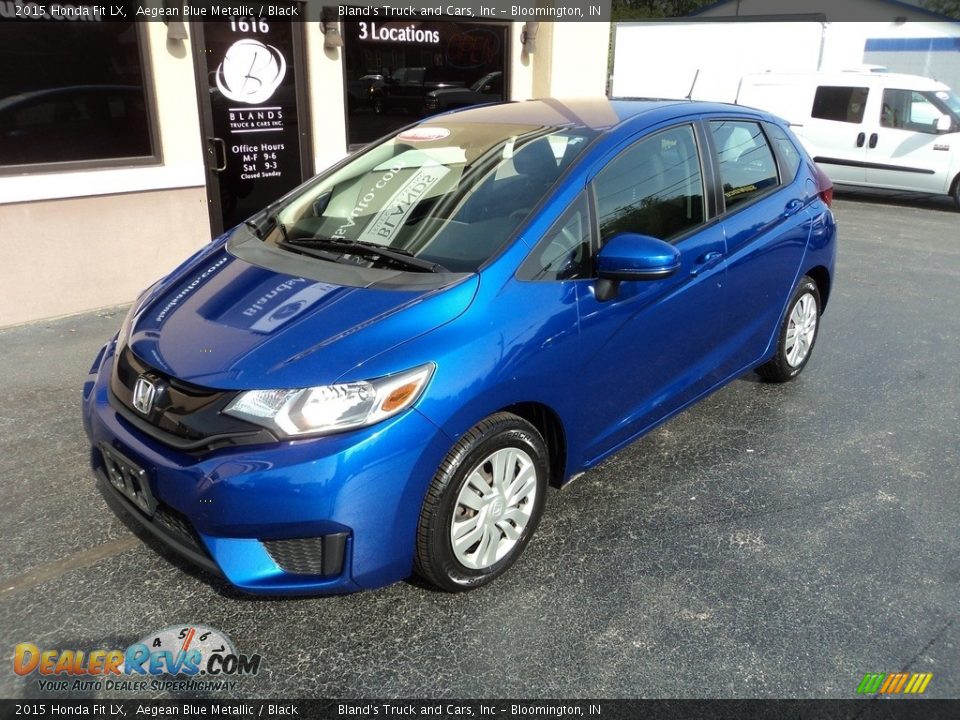 2015 Honda Fit LX Aegean Blue Metallic / Black Photo #2