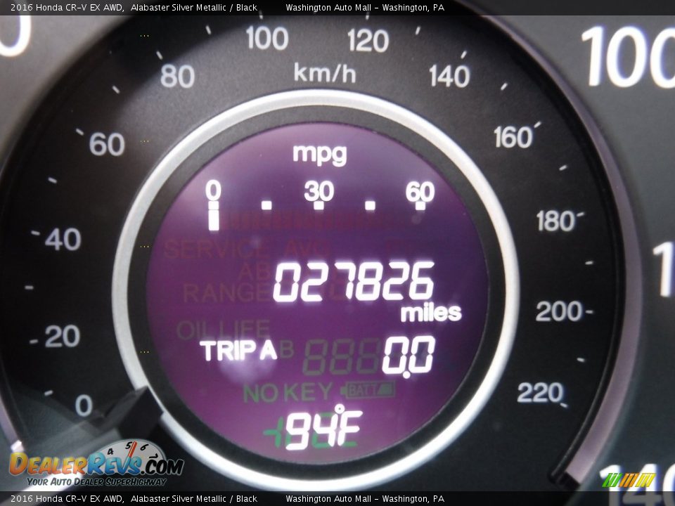 2016 Honda CR-V EX AWD Alabaster Silver Metallic / Black Photo #30