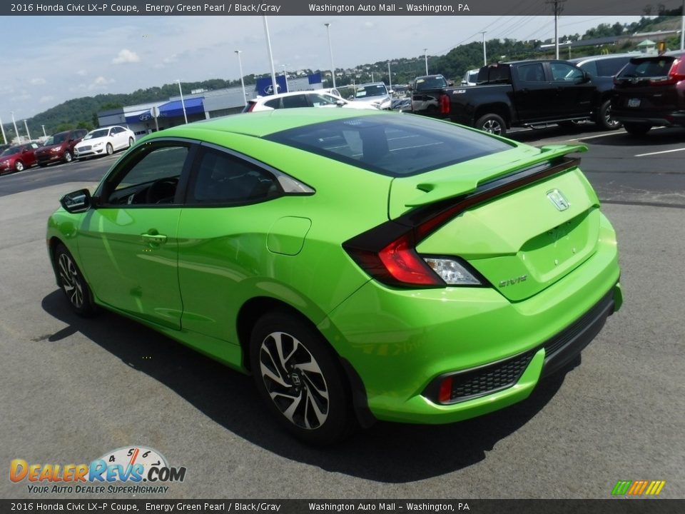 2016 Honda Civic LX-P Coupe Energy Green Pearl / Black/Gray Photo #8
