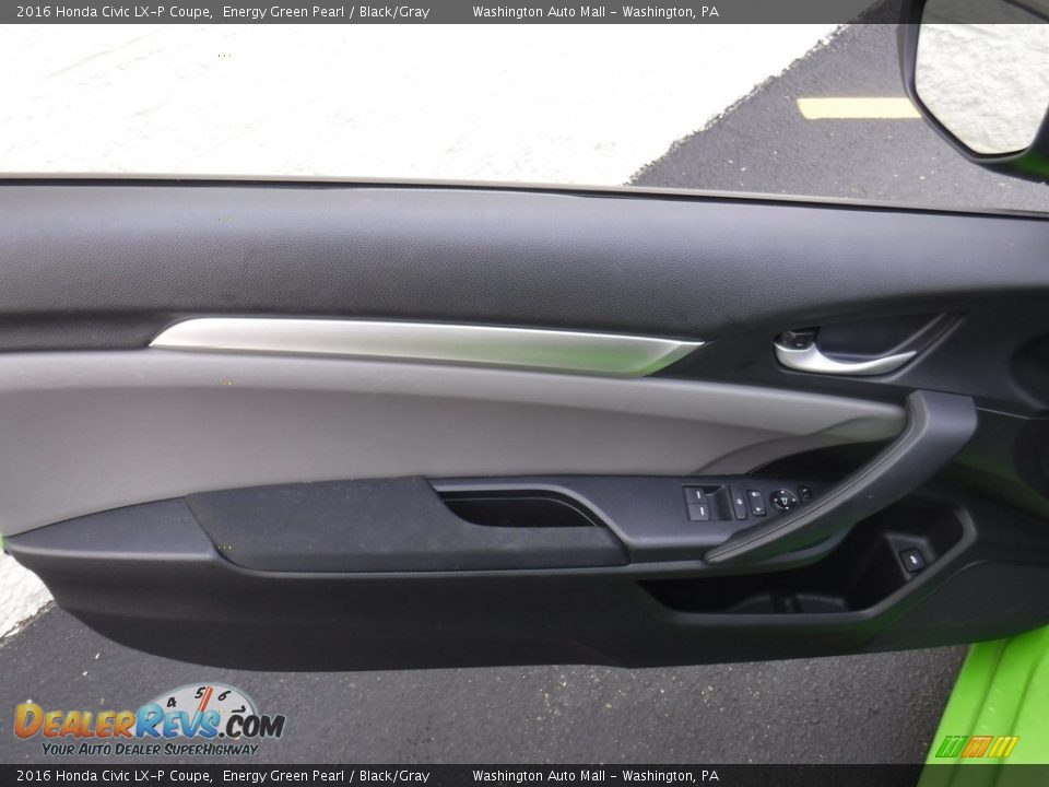 2016 Honda Civic LX-P Coupe Energy Green Pearl / Black/Gray Photo #13