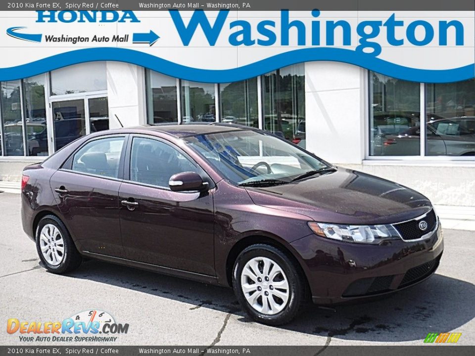 2010 Kia Forte EX Spicy Red / Coffee Photo #1