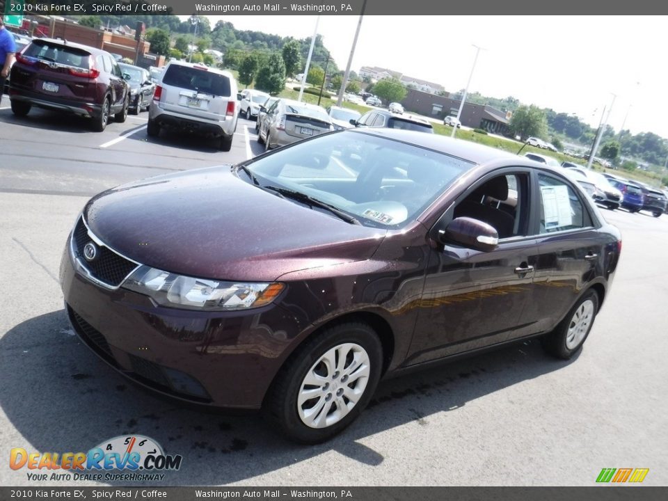 2010 Kia Forte EX Spicy Red / Coffee Photo #5