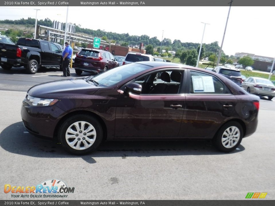 2010 Kia Forte EX Spicy Red / Coffee Photo #6