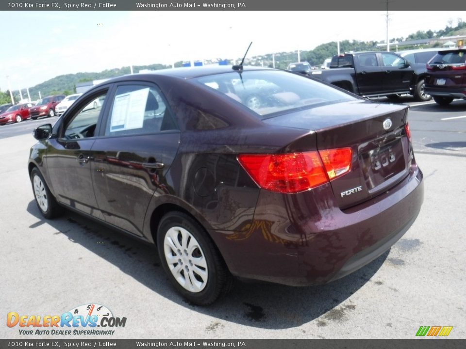 2010 Kia Forte EX Spicy Red / Coffee Photo #7