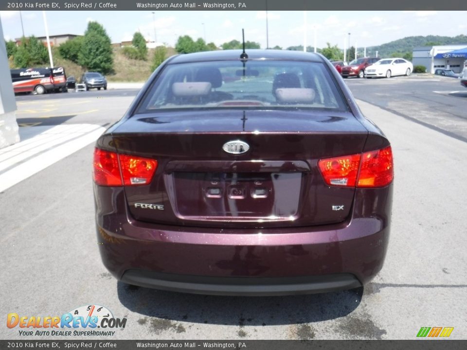 2010 Kia Forte EX Spicy Red / Coffee Photo #8