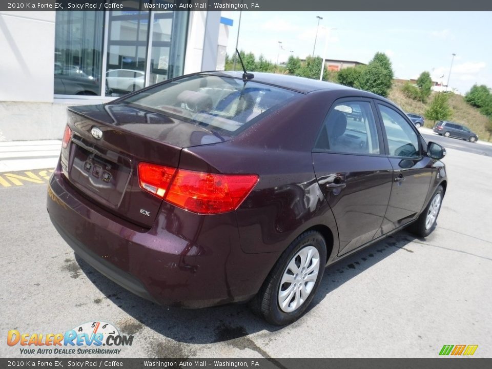 2010 Kia Forte EX Spicy Red / Coffee Photo #9