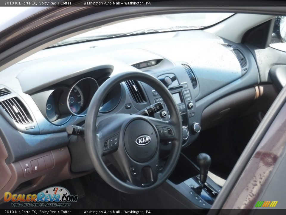 2010 Kia Forte EX Spicy Red / Coffee Photo #11