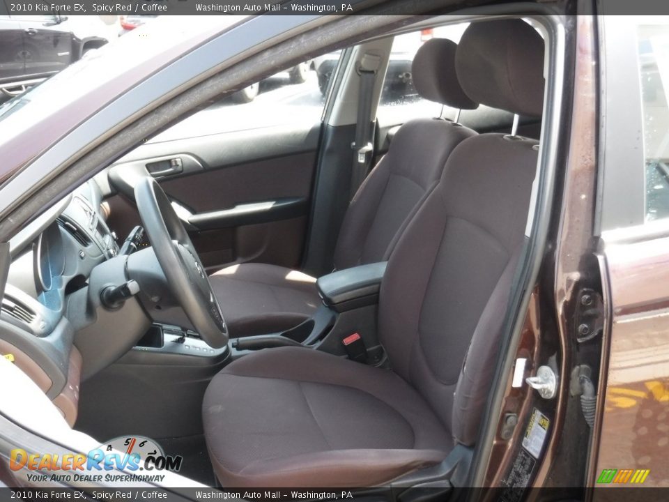 2010 Kia Forte EX Spicy Red / Coffee Photo #12