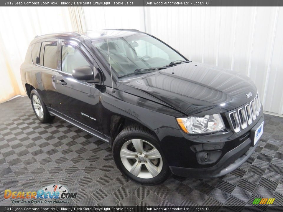 2012 Jeep Compass Sport 4x4 Black / Dark Slate Gray/Light Pebble Beige Photo #2