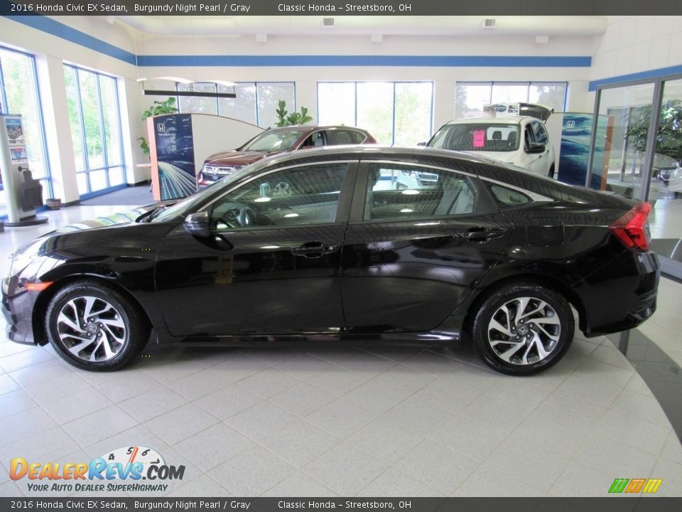 2016 Honda Civic EX Sedan Burgundy Night Pearl / Gray Photo #2