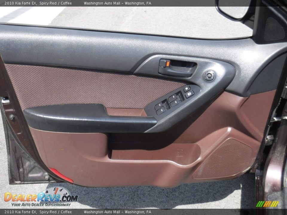 2010 Kia Forte EX Spicy Red / Coffee Photo #15