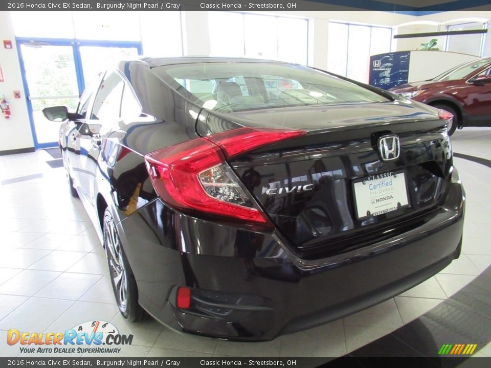 2016 Honda Civic EX Sedan Burgundy Night Pearl / Gray Photo #3