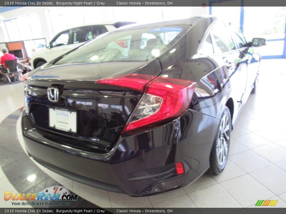 2016 Honda Civic EX Sedan Burgundy Night Pearl / Gray Photo #4