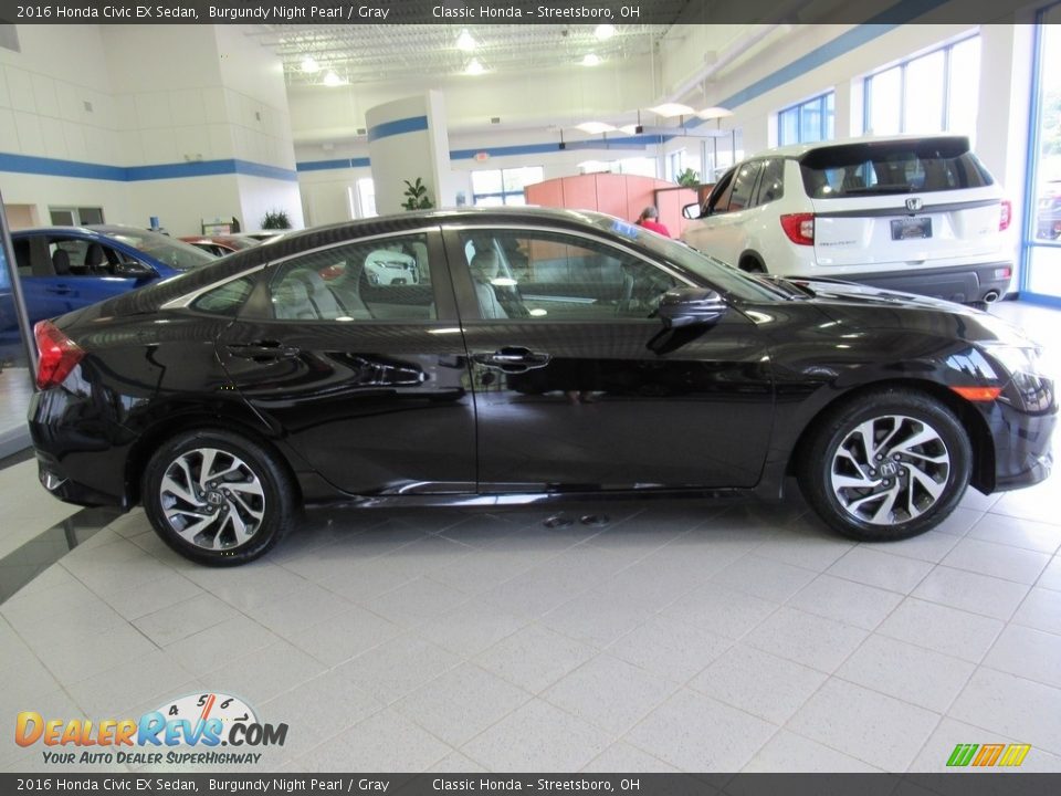 2016 Honda Civic EX Sedan Burgundy Night Pearl / Gray Photo #5