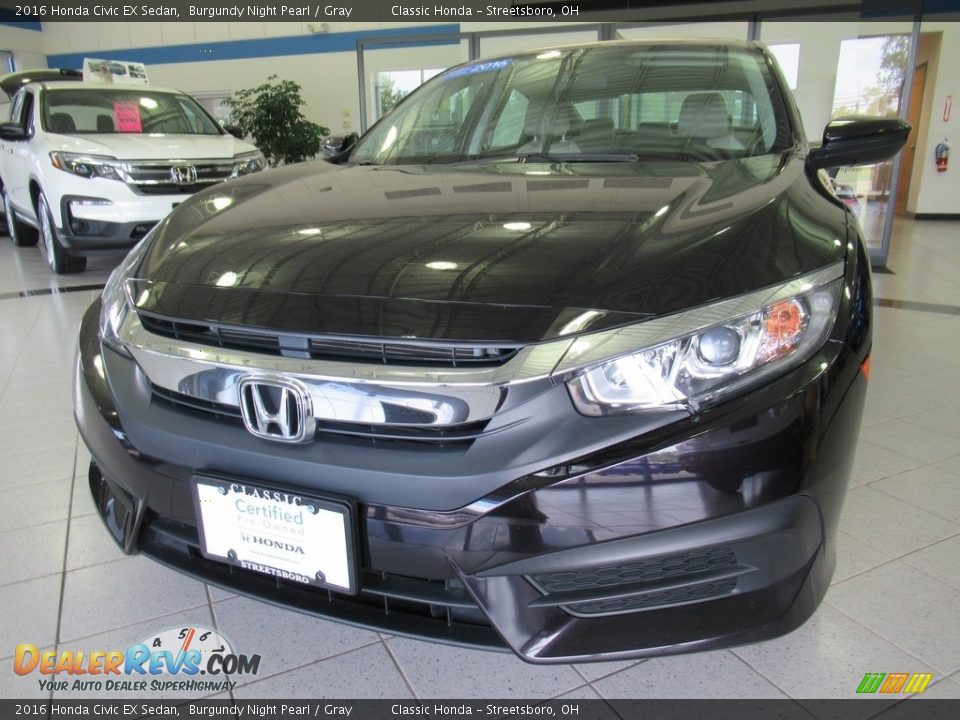 2016 Honda Civic EX Sedan Burgundy Night Pearl / Gray Photo #7