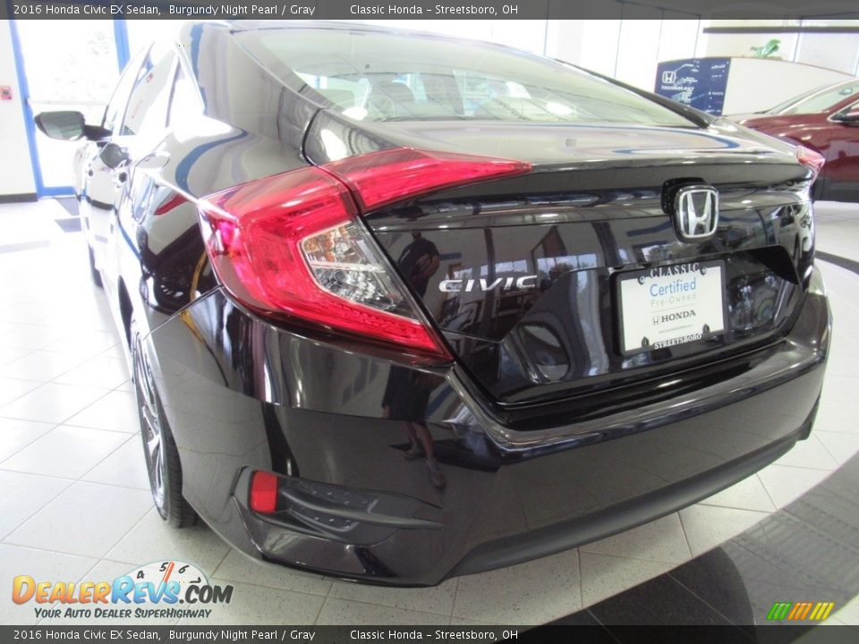 2016 Honda Civic EX Sedan Burgundy Night Pearl / Gray Photo #9