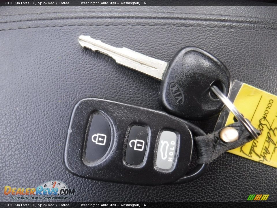 2010 Kia Forte EX Spicy Red / Coffee Photo #23