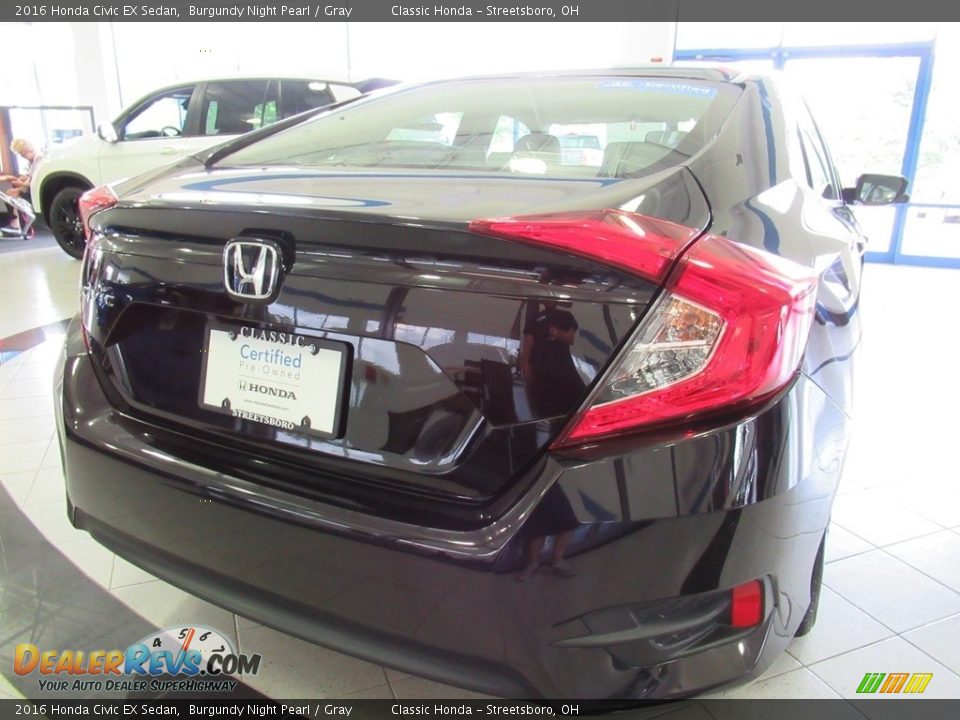 2016 Honda Civic EX Sedan Burgundy Night Pearl / Gray Photo #10