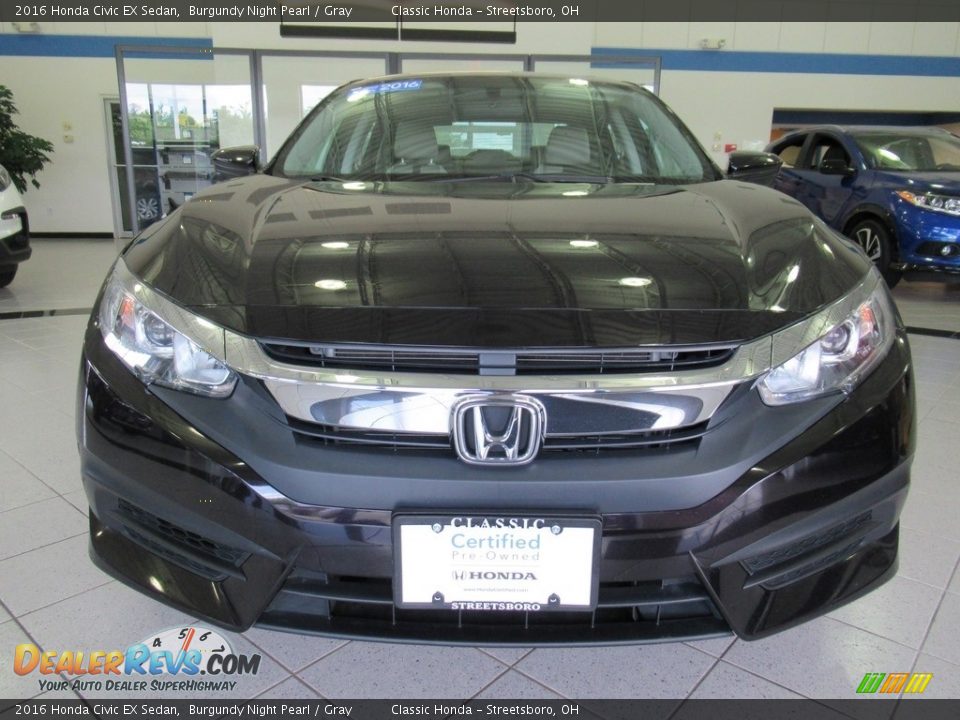 2016 Honda Civic EX Sedan Burgundy Night Pearl / Gray Photo #13