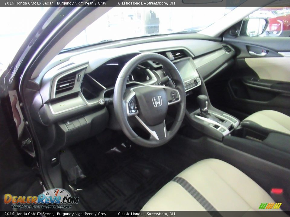 2016 Honda Civic EX Sedan Burgundy Night Pearl / Gray Photo #15