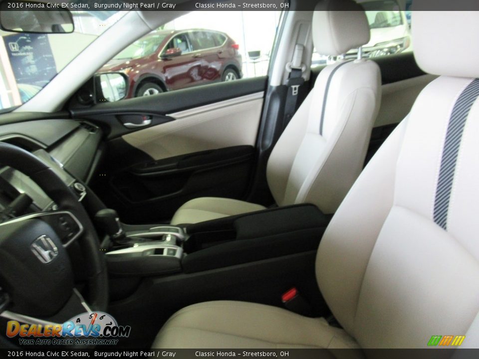 2016 Honda Civic EX Sedan Burgundy Night Pearl / Gray Photo #16