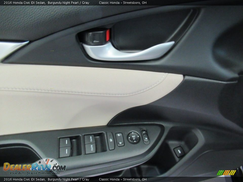2016 Honda Civic EX Sedan Burgundy Night Pearl / Gray Photo #22