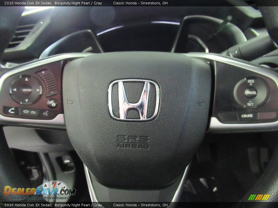 2016 Honda Civic EX Sedan Burgundy Night Pearl / Gray Photo #23
