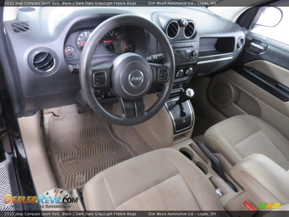 2012 Jeep Compass Sport 4x4 Black / Dark Slate Gray/Light Pebble Beige Photo #26