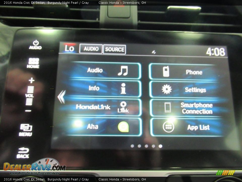 2016 Honda Civic EX Sedan Burgundy Night Pearl / Gray Photo #26