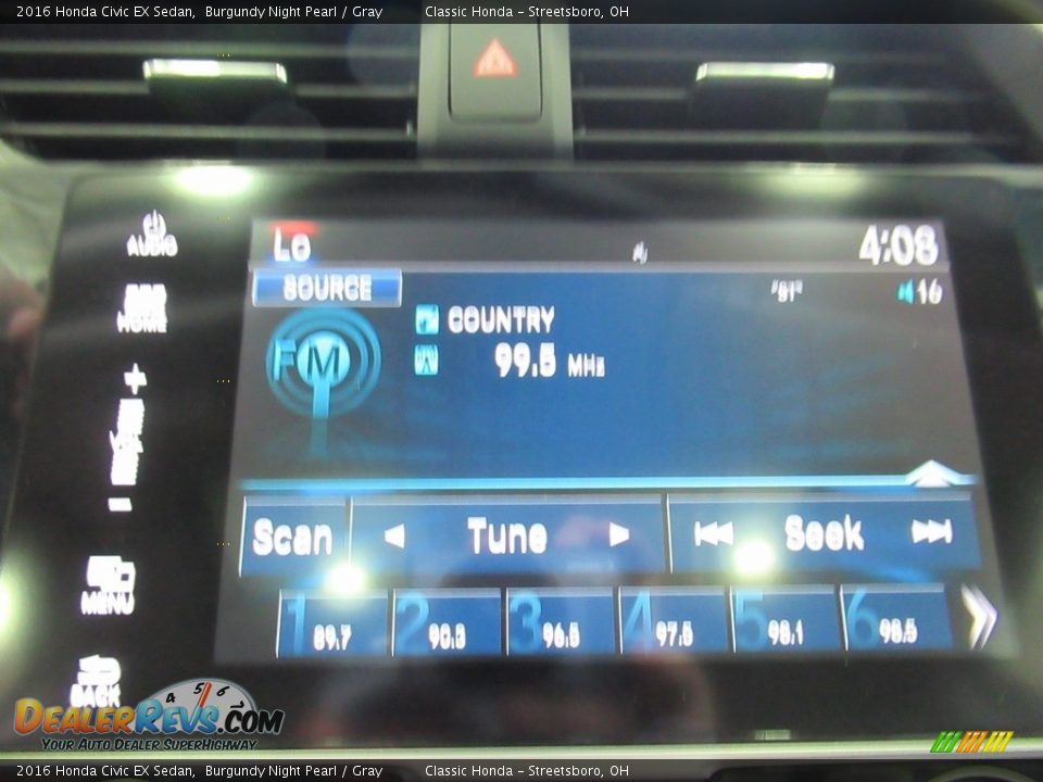 2016 Honda Civic EX Sedan Burgundy Night Pearl / Gray Photo #27
