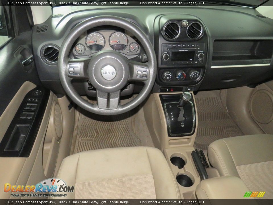 2012 Jeep Compass Sport 4x4 Black / Dark Slate Gray/Light Pebble Beige Photo #31