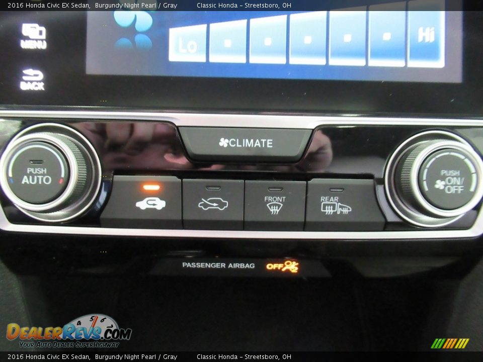 2016 Honda Civic EX Sedan Burgundy Night Pearl / Gray Photo #28