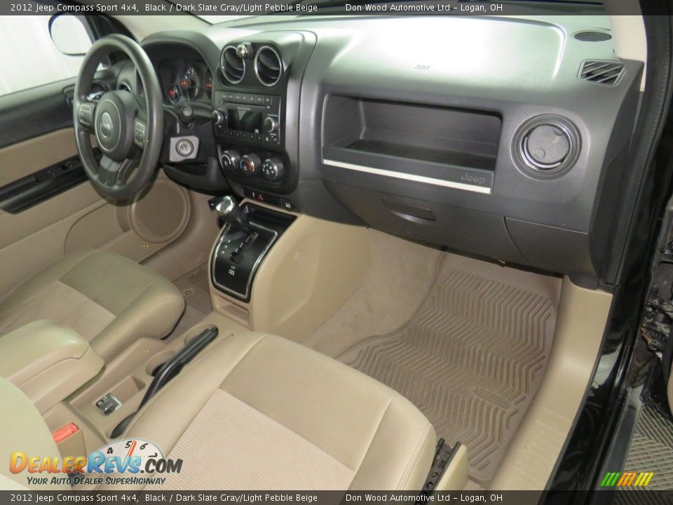 2012 Jeep Compass Sport 4x4 Black / Dark Slate Gray/Light Pebble Beige Photo #36