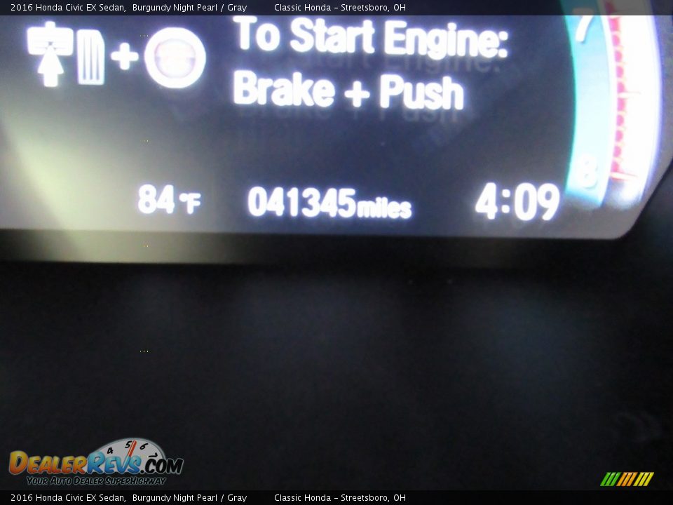2016 Honda Civic EX Sedan Burgundy Night Pearl / Gray Photo #34