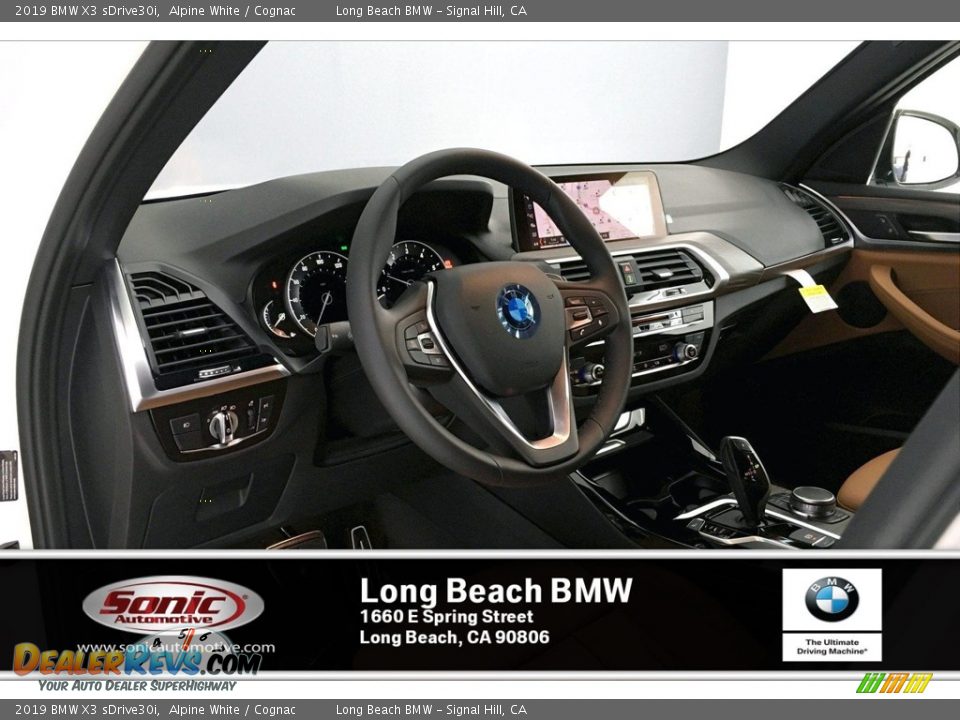 2019 BMW X3 sDrive30i Alpine White / Cognac Photo #4